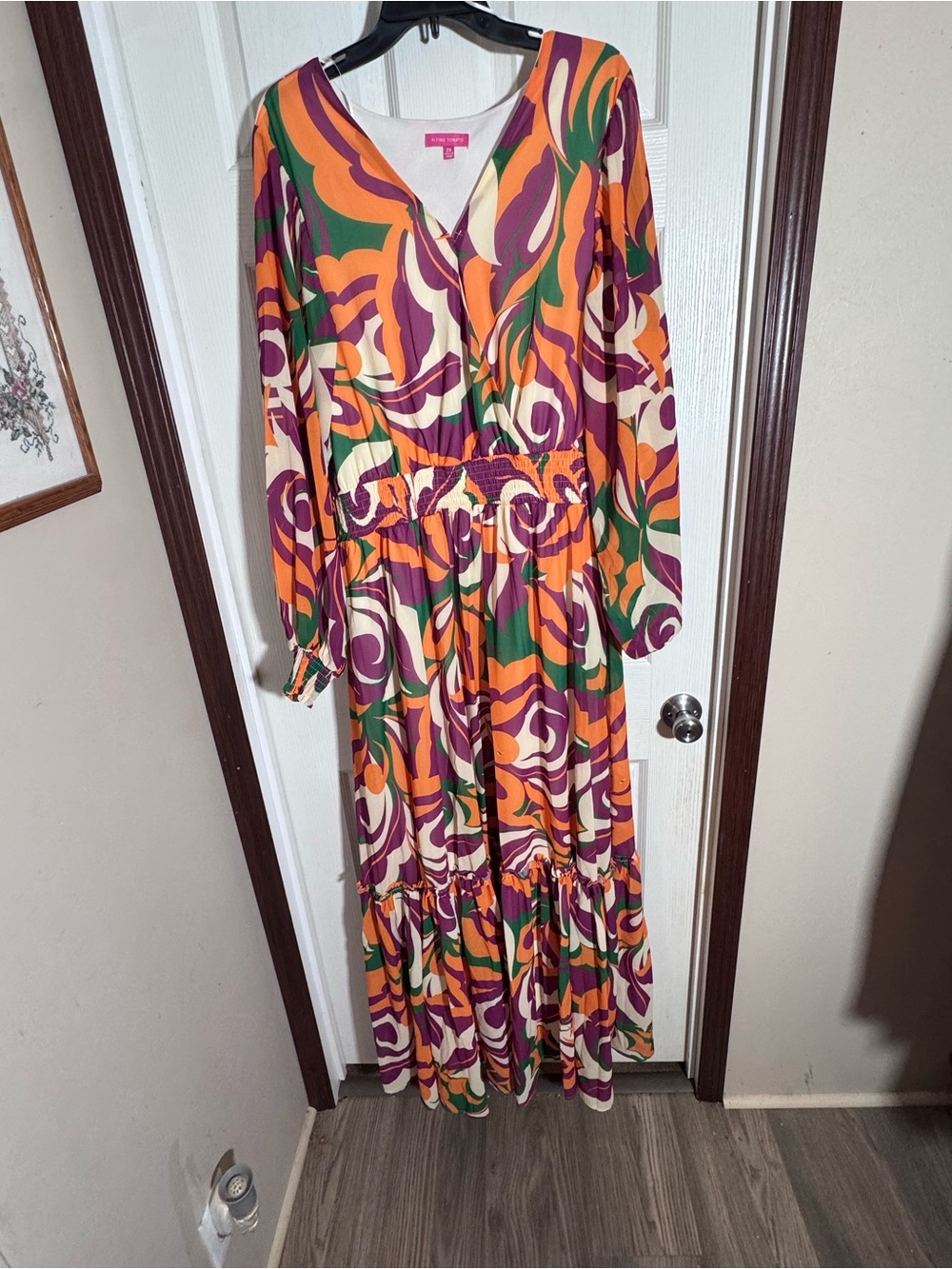 Flying Tomato Multi-Color Swirl Maxi Dress